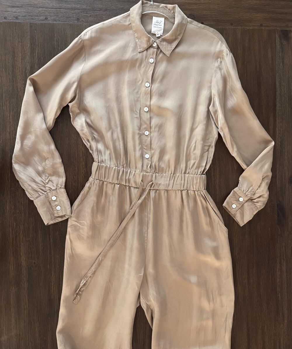 Cinq A Sept Overall Jumpsuit Womens Small Brown Lightweight Fall